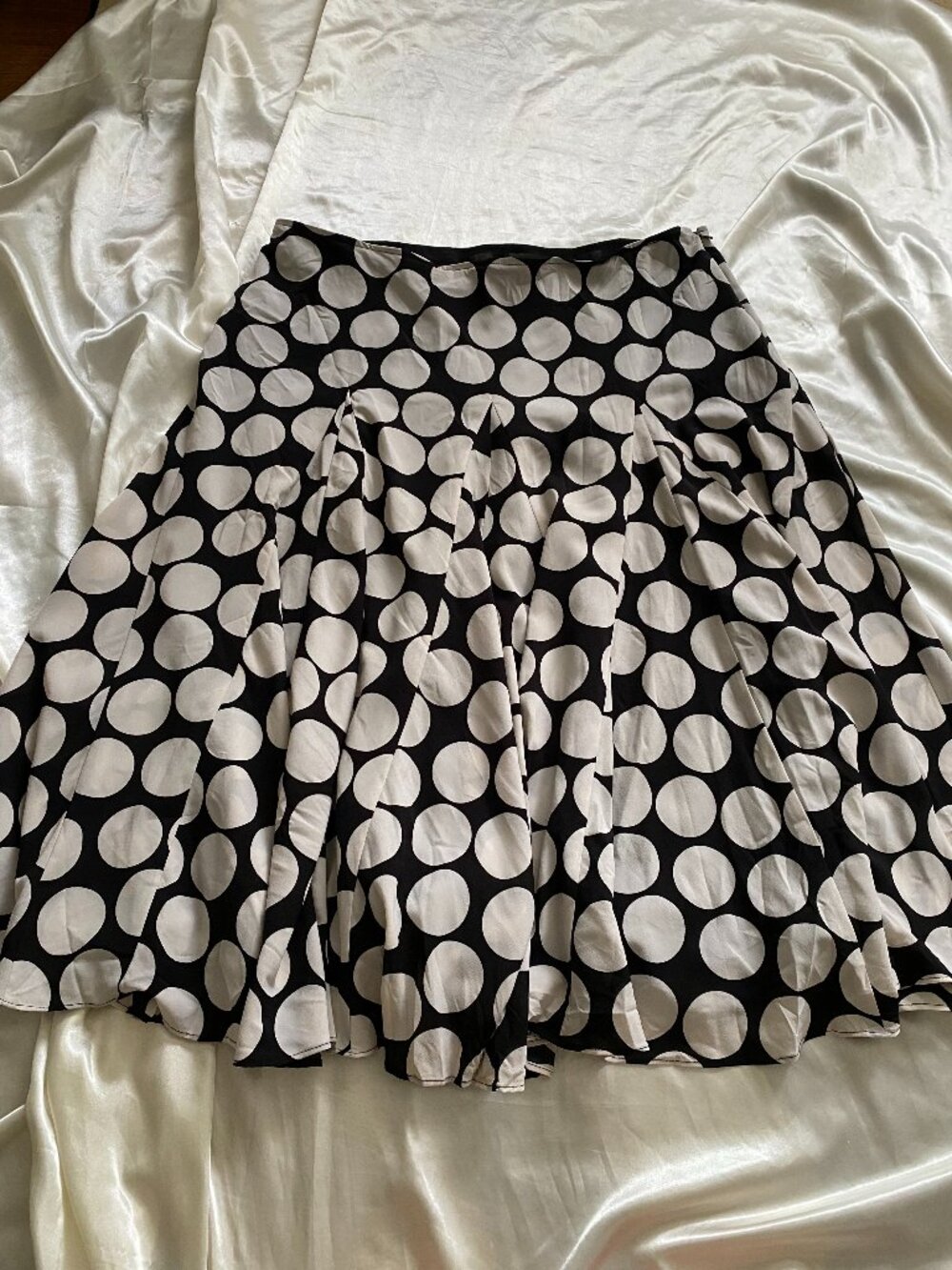 Vintage y2k Black White Polka Dot Skirt Size 14 Minimalist Preppy